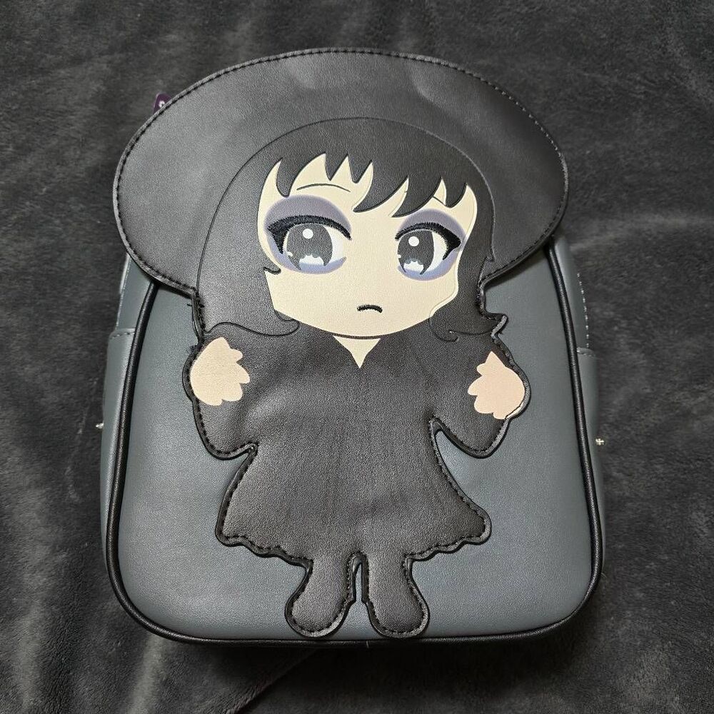 Her Universe Beetlejuice Chibi Lydia Goth Emo Camera Mini Backpack New w/Defect